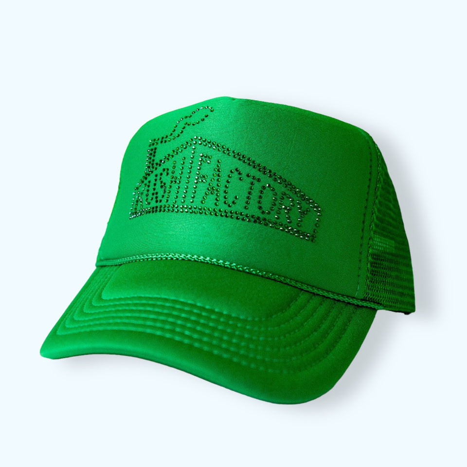 Bling Trucker Hat - KUSH FACTORY GREEN